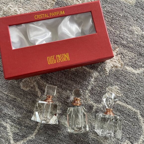 3 pc glass mini perfume empty bottles home decor - Picture 9 of 10